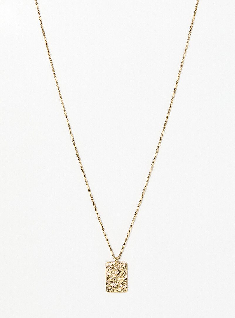 Textured rectangle pendant necklace product image (primary)