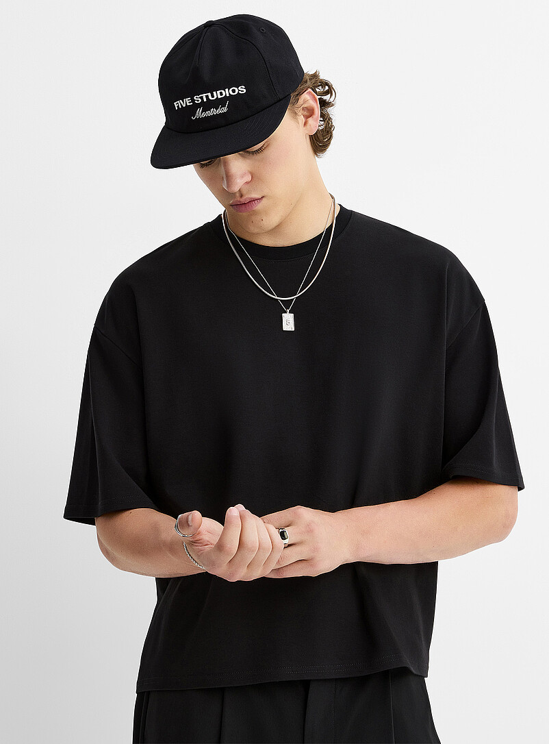 Oversized cropped Pima cotton T-shirt product image (primary)