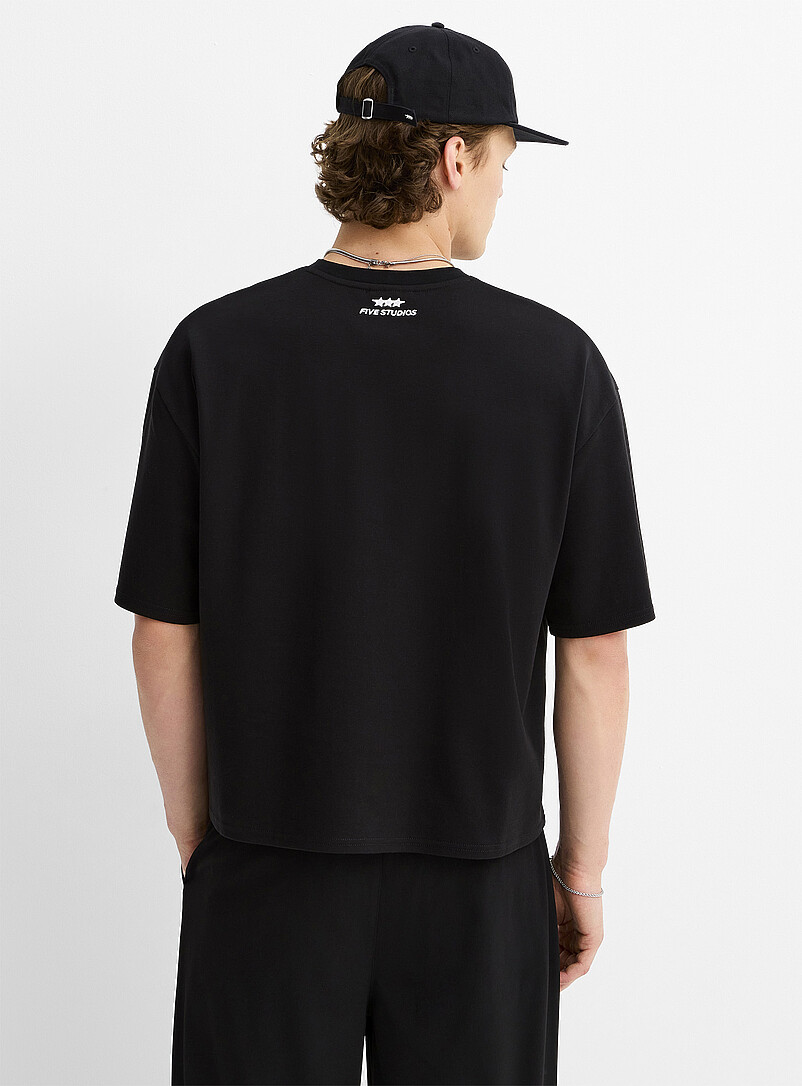 Oversized cropped Pima cotton T-shirt product image 3