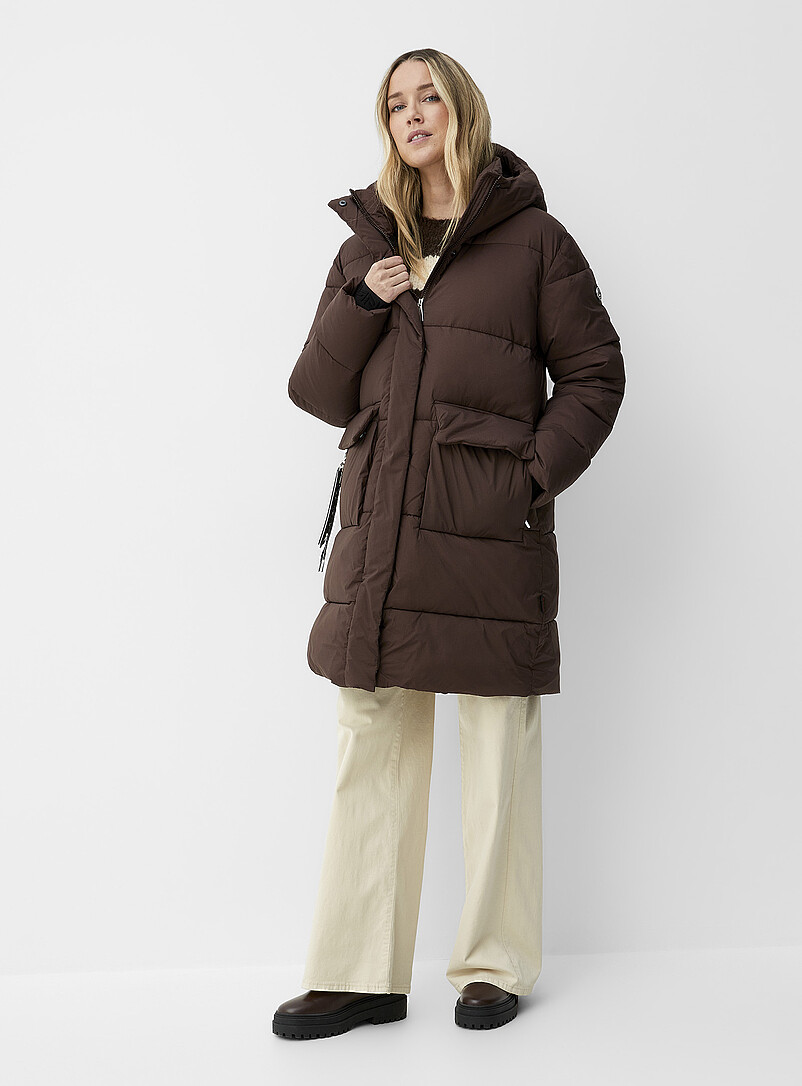 Manteau D'Hiver Matelassé Femme Khujo Aribay 6 - Longueur Genou - Col Montant - Style Urbain Sportif - 6
