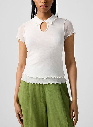 Eliza Faulkner: Le polo Percy Blanc pour femme