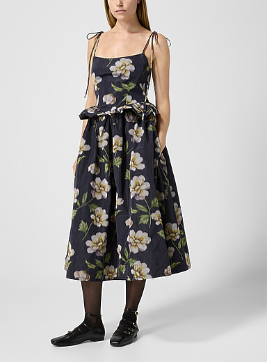 Robe Eliza J Noire Et Crème Taille 10 - Neuf Avec étiquettes, Dentelle, Nylon/coton