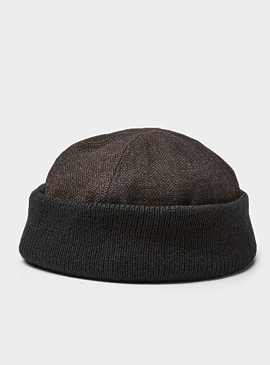 Herringbone cropped tuque