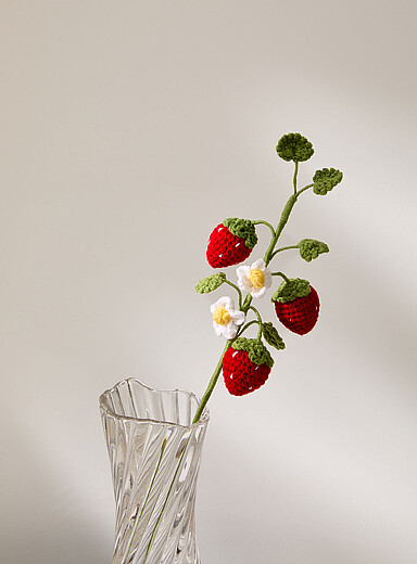 La branche crochet imitation fraises et fleurs