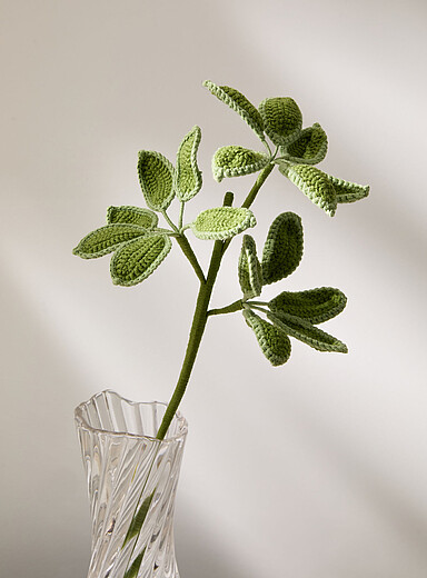 La branche crochet imitation feuilles vertes