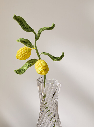 La branche crochet imitation citrons jaunes
