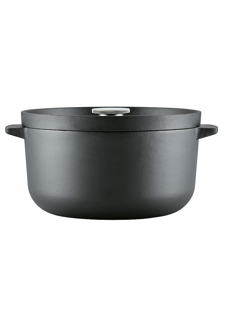 Black seasoned cast-iron stewing pot product image 2
