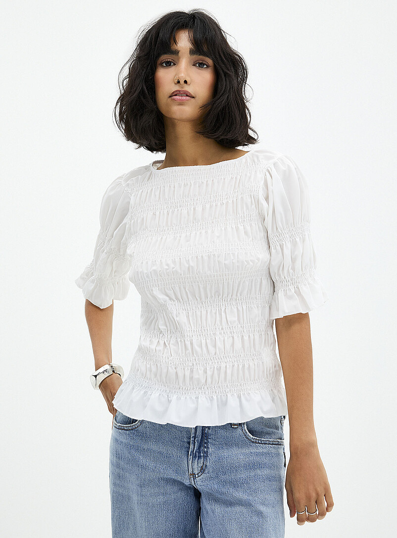 Velvet Whitley Ombre Stripe 3/4 Sleeve Blouse - Coral