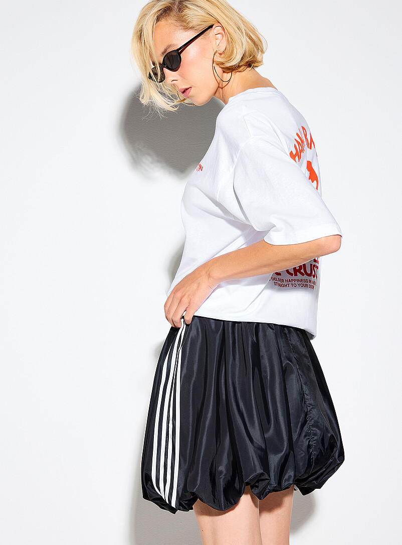 Athletic stripes balloon miniskirt product image (primary)