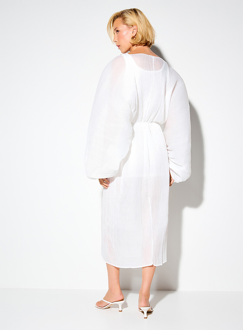 Batwing-sleeve wrinkled organza long dress product image 3