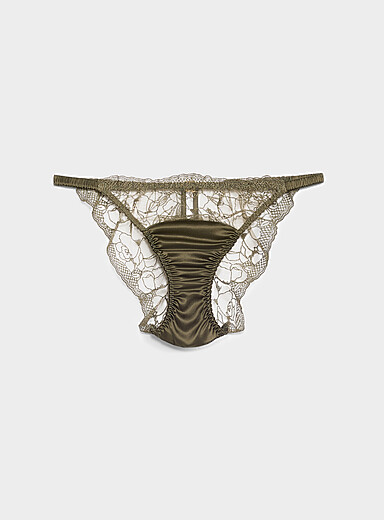 Le bikini &eacute;chancr&eacute; soie et tulle brod&eacute; Iona Nylon, polyester et soie