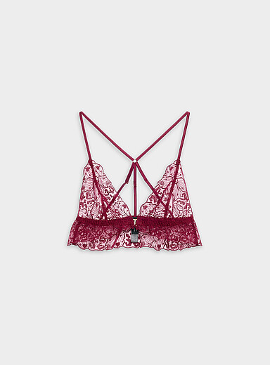 Fleur of England: La bralette diaphane brod&eacute;e Viola Bourgogne pour 