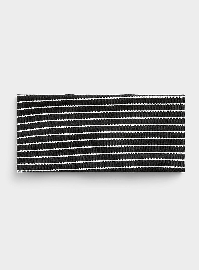 Contrast-stripe wide headband product image (primary)