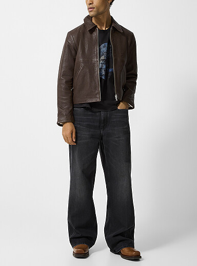 Won Hundred: Le jean large poches carr&eacute;s Case Noir pour homme
