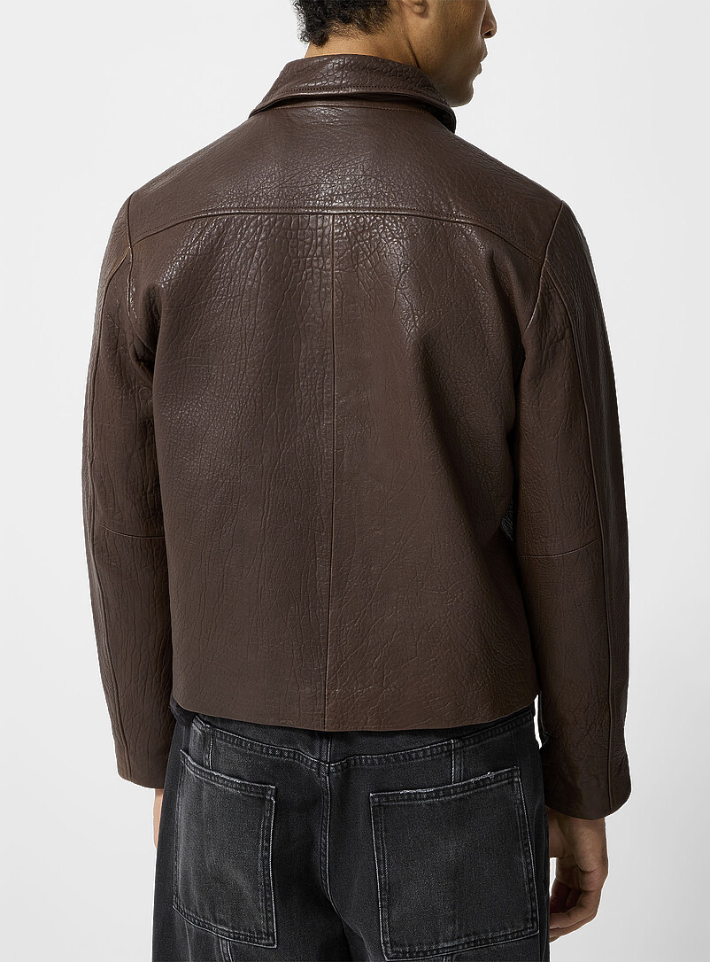 Dutton zippered grained leather jacket | Won Hundred | | Simons