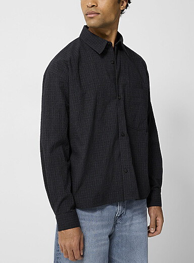 Won Hundred: La chemise petits carreaux Maza Noir pour homme