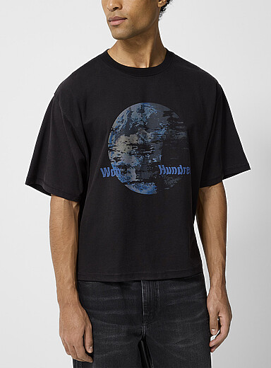 Won Hundred: Le t-shirt carr&eacute; imprim&eacute; vintage Houston Noir pour homme