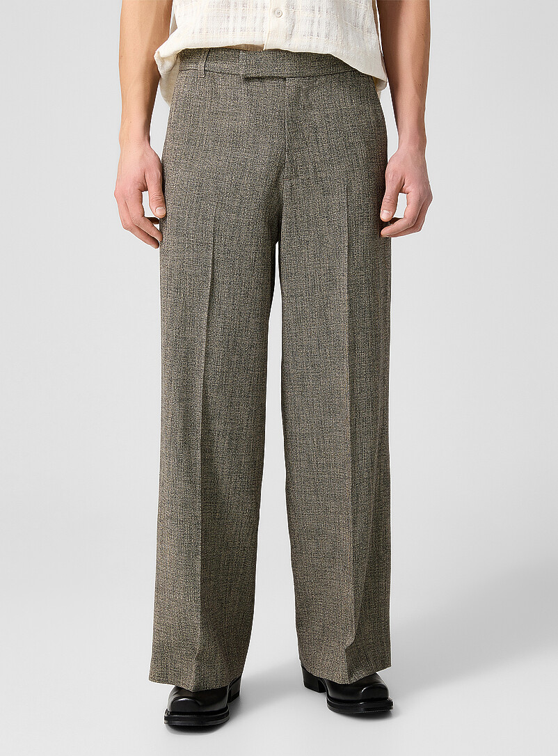 Eron wide-leg heathered beige pant product image 2