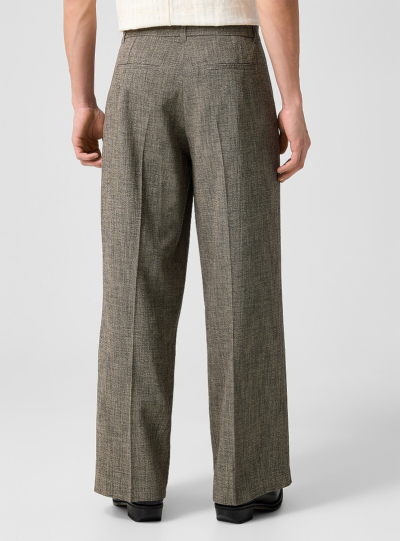 Eron wide-leg heathered beige pant product image 3