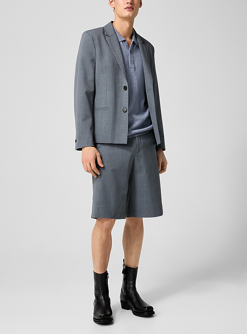 Liam Heathered Grey Bermuda Short