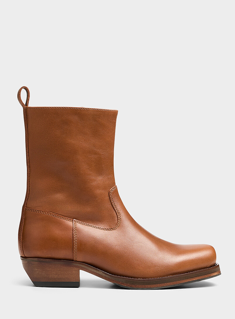 Barcelona brown leather boots product image (primary)