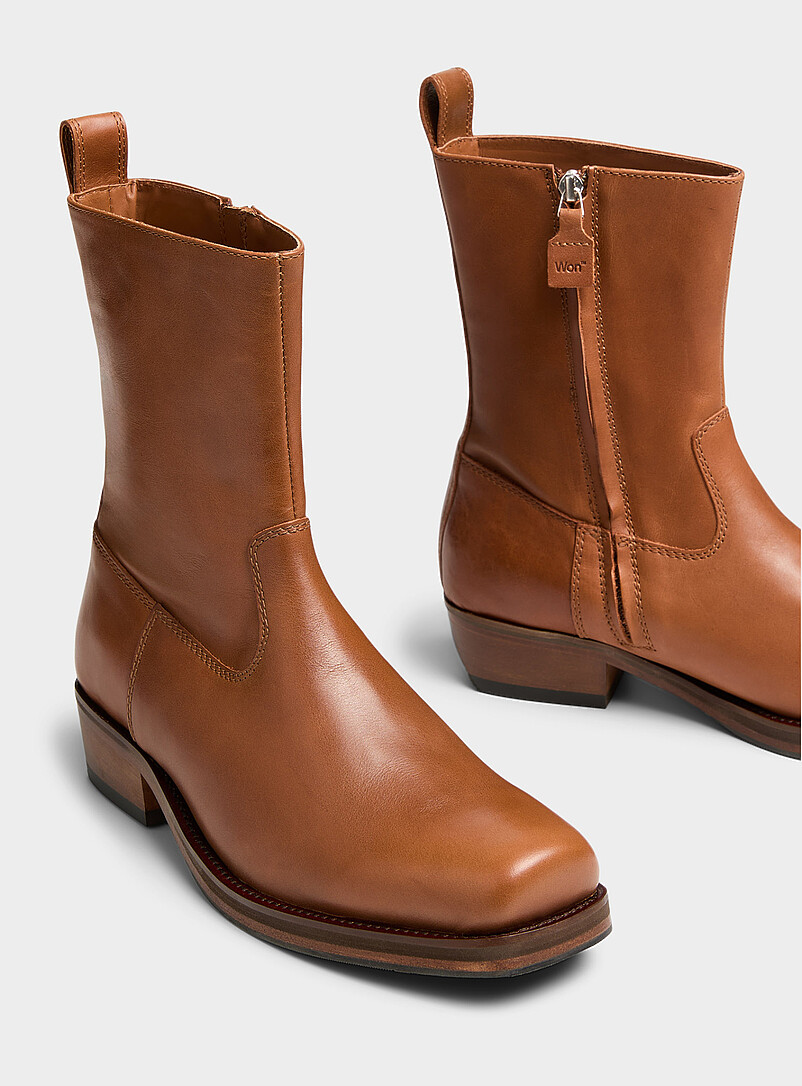 Barcelona brown leather boots product image 3