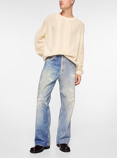 Our Legacy Blue Third Cut trompe-l'oeil jean for men