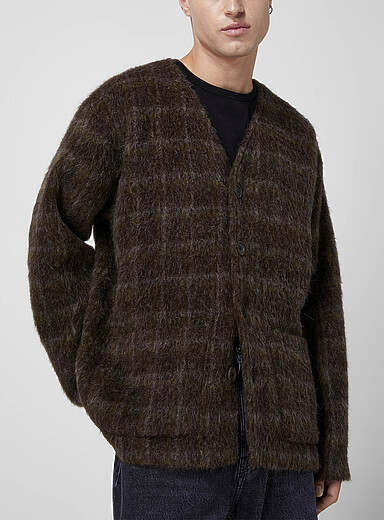 Checkered Pattern Fuzzy Jacket
