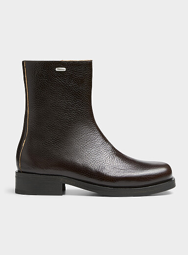 Our Legacy Chocolate/Espresso Camion Americano leather boots Men for men