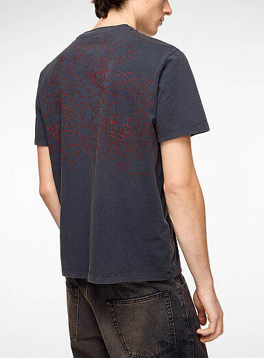 Our Legacy Grey Macabre blooms faded boxy-fit T-shirt for men