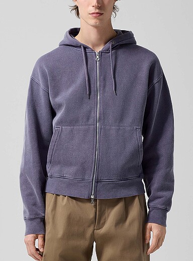 Our Legacy: Le sweat &agrave; capuche zipp&eacute; d&eacute;lav&eacute; Rascal Mauve pour homme