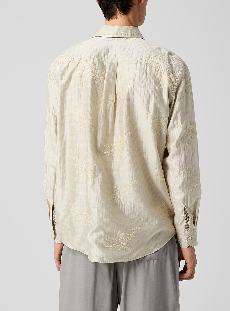 Beyond embroidered flowers gingham lining shirt product image 3