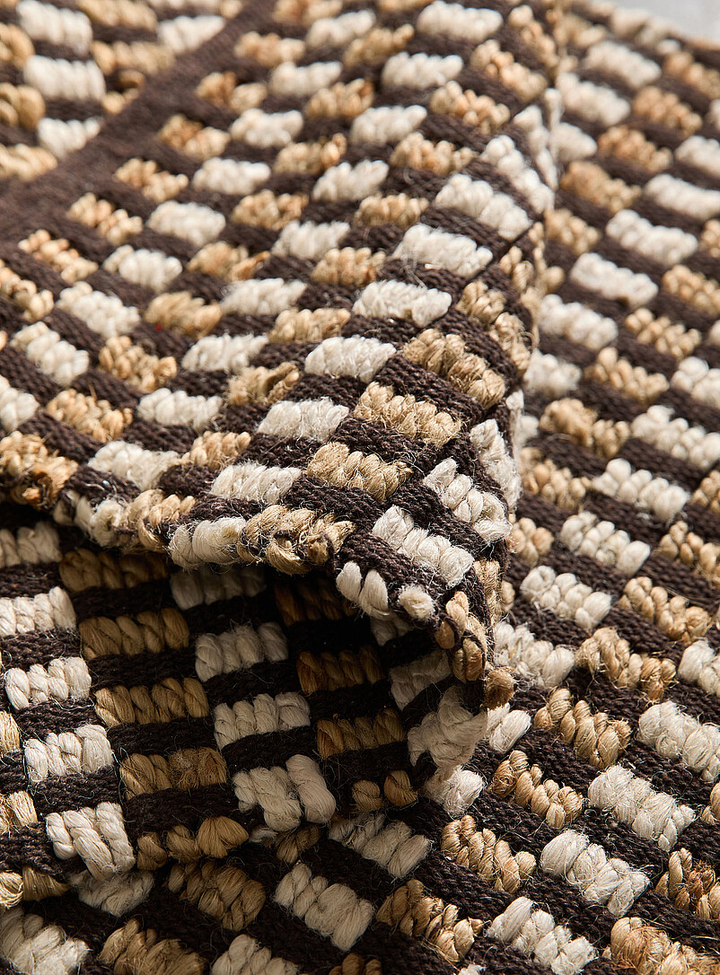 Cotton and jute basket-weave rug 60 x 90 cm product image 2