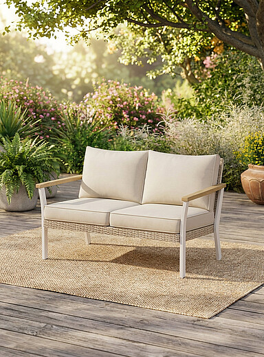Ivory outdoor loveseat