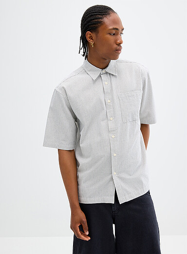 Redefined rebel White Magnus micro-check shirt for men