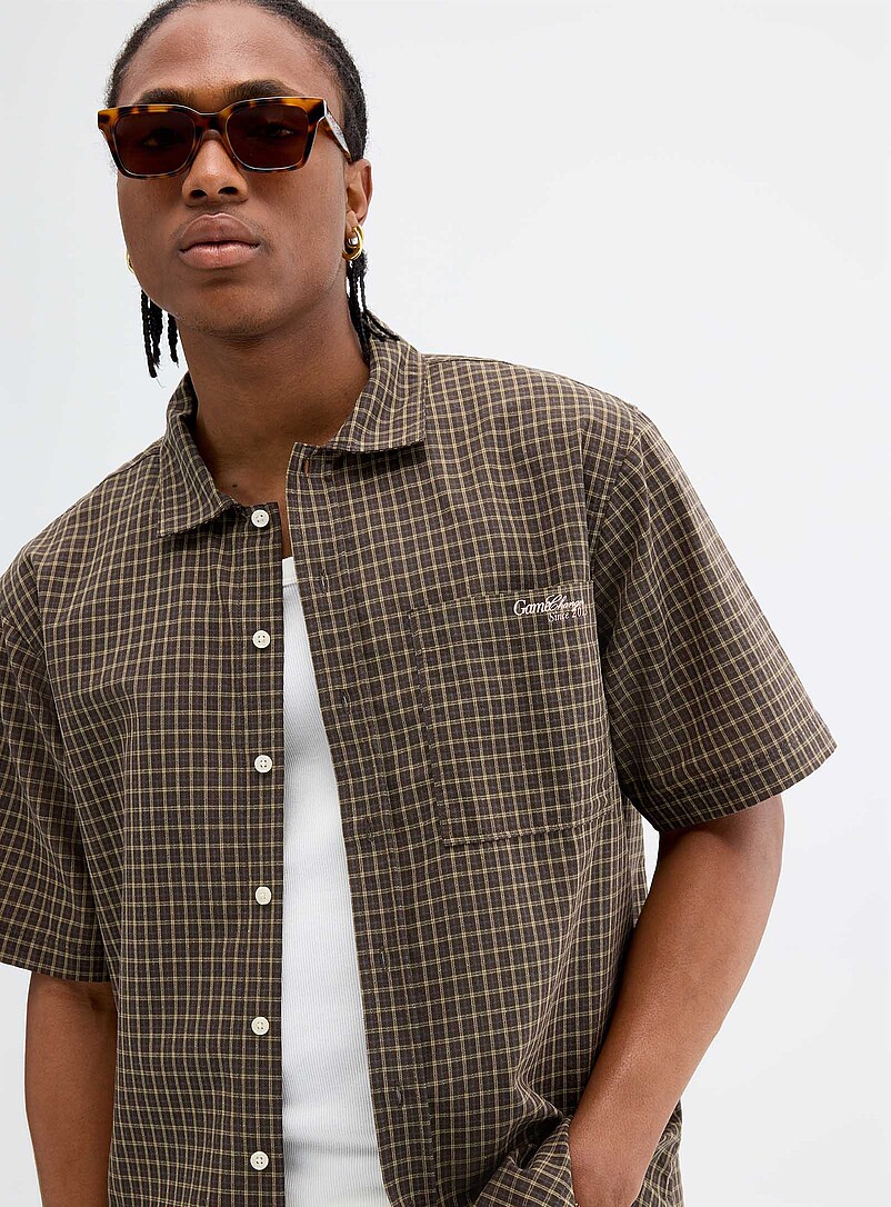 Typographic print check shirt | Redefined rebel | Shop Men's Check