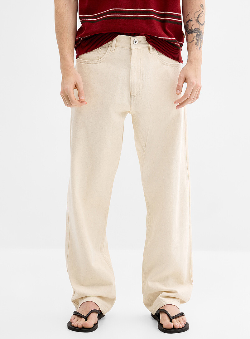 Cream 5-pocket jean Relaxed fit product image 2