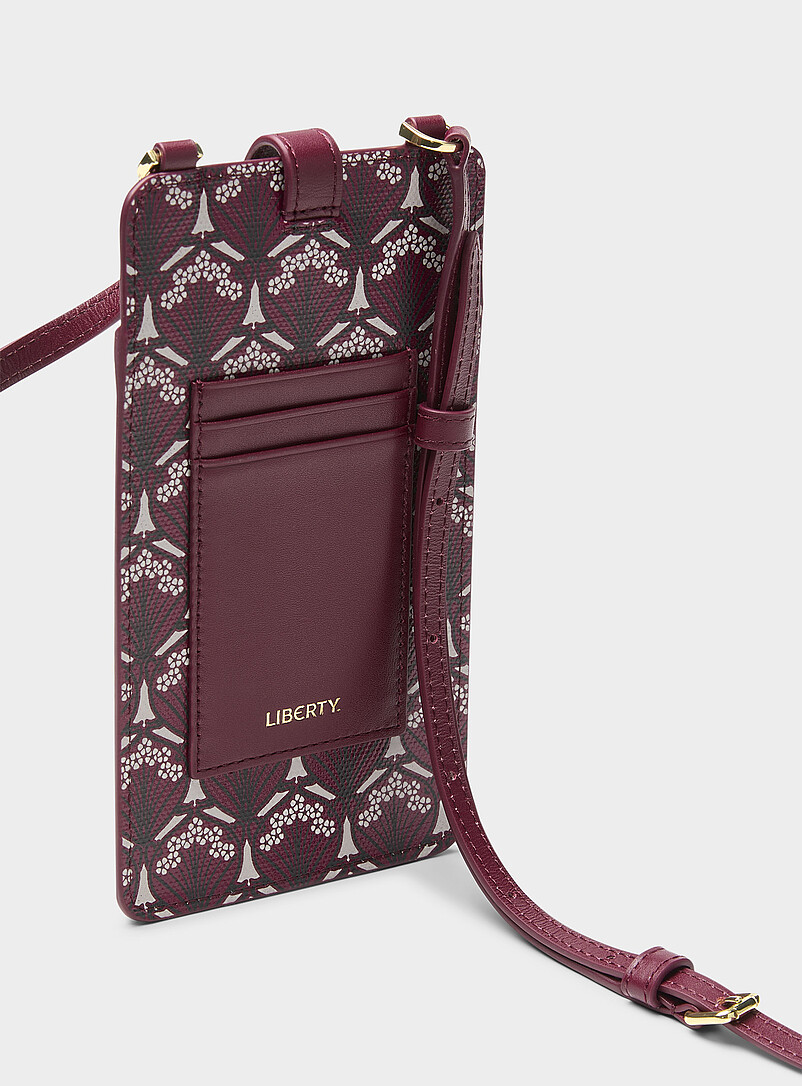 Liberty: La pochette pour t&eacute;l&eacute;phone Iphis bordeaux <b>Fait d'un tissu Liberty Fabric</b> Bourgogne pour femme