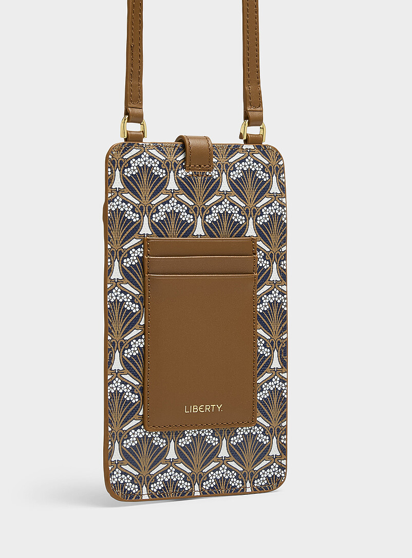 Liberty: La pochette pour t&eacute;l&eacute;phone Iphis <b>Fait d'un tissu Liberty Fabric</b> Brun clair pour femme