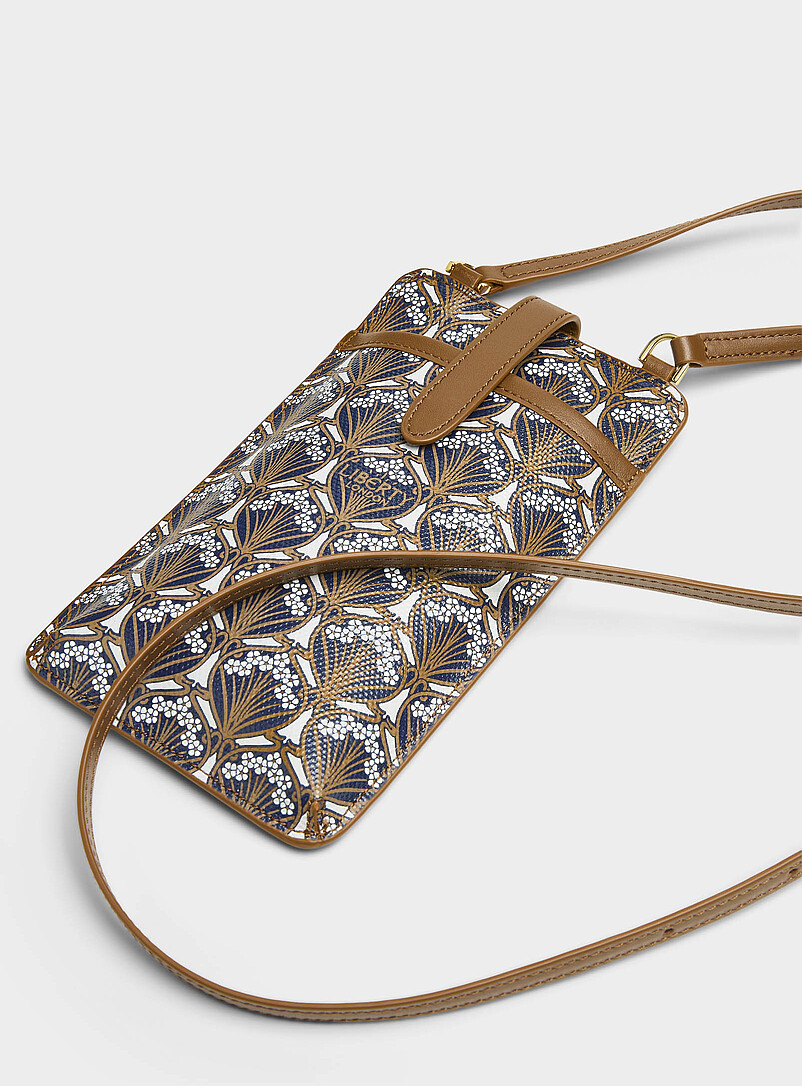 Liberty: La pochette pour t&eacute;l&eacute;phone Iphis <b>Fait d'un tissu Liberty Fabric</b> Brun clair pour femme
