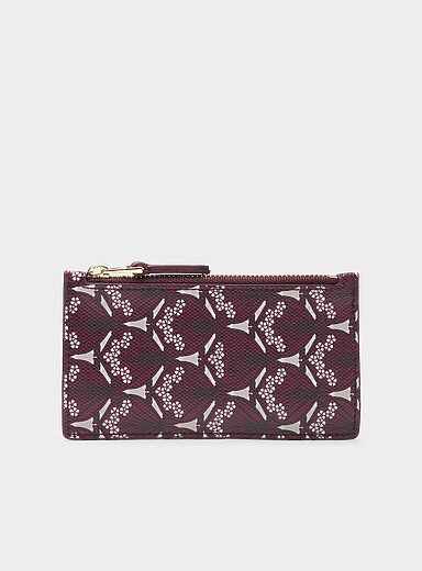 Iphis burgundy zippered card case <b>Made with Liberty Fabric</b>