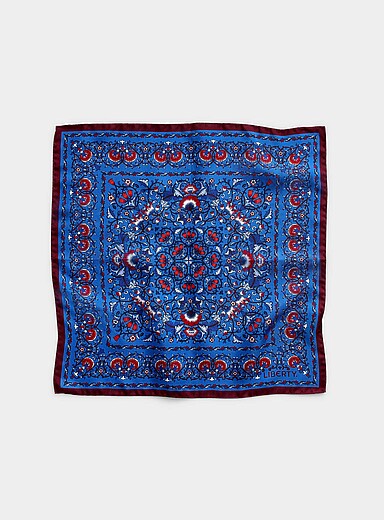 Pure silk red and blue Lodden scarf <b>Made with Liberty Fabric</b>