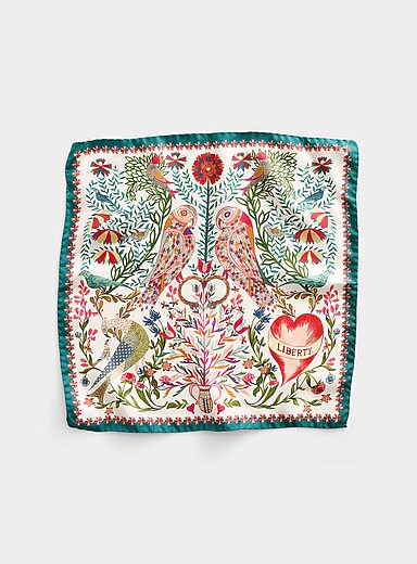 Pure silk Stolen Heart small scarf <b>Made with Liberty Fabric</b>