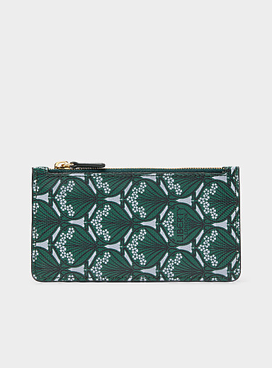 Iphis emerald zipped card holder <b>Made with Liberty Fabric</b>