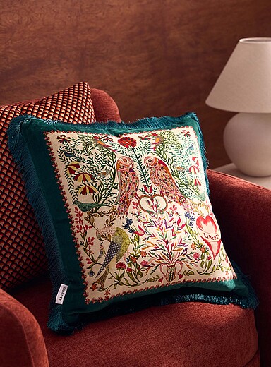 Stolen Heart velvet removable-cover cushion 45 x 45 cm