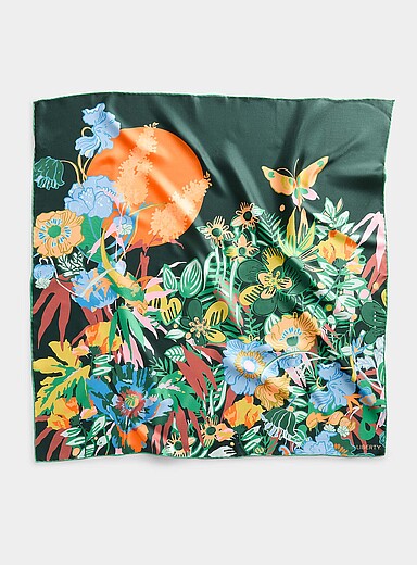 Pure silk Sunset Flower large scarf <b>Made with Liberty Fabric</b>
