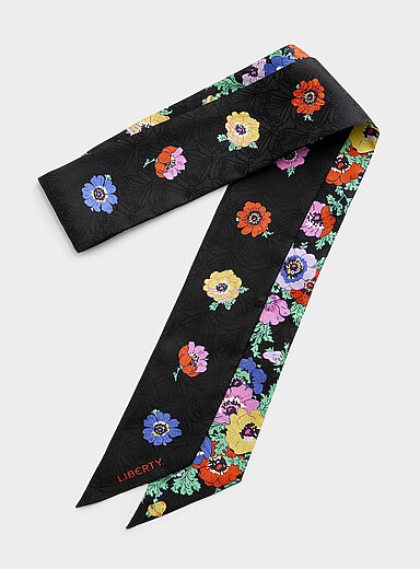 Floral passion reversible silk scarf <b>Made with Liberty Fabric</b>