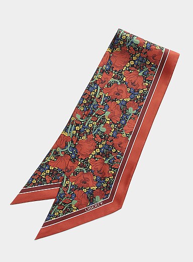 Le foulard &eacute;troit Clementina pure soie <b>Fait d'un tissu Liberty Fabric</b>