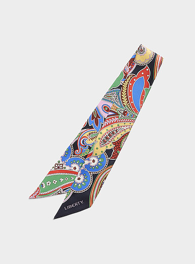 Le foulard &eacute;troit fanfare paisley pure soie <b>Fait d'un tissu Liberty Fabric</b>
