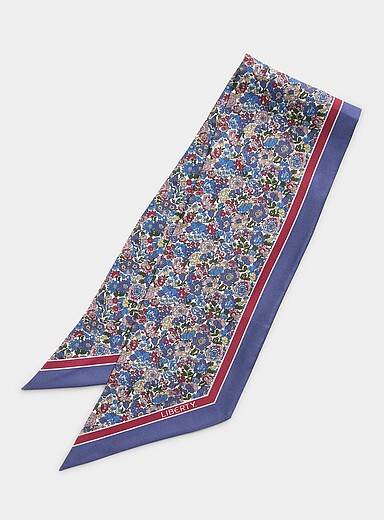 Flower garden narrow pure silk scarf <b>Made with Liberty Fabric</b>